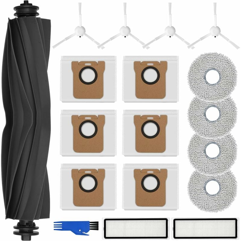 Dreame L10s Ultra/l10 Ultra Zubehörset: 6 Milbenabweisende Staubbeutel, 4 Wiederverwendbare Wischmopp-pads, 4 Seitenbürsten, 2 Filter, 1 Mittelwalze