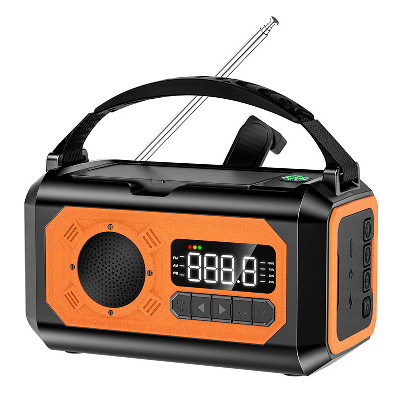 H17 Dynamo-taschenlampe Mit Radio, Kompass, Solarladegerät, Powerbank Und Notbeleuchtung Für Den Außenbereich