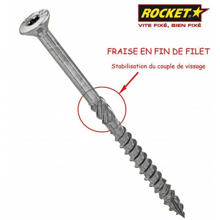 Rocket 6x120 Mm Tx30 Holzrahmenschrauben, Packung Mit 100 Stück, Robuste Befestigung Für Holzkonstruktionen, Langlebige Außenschrauben.