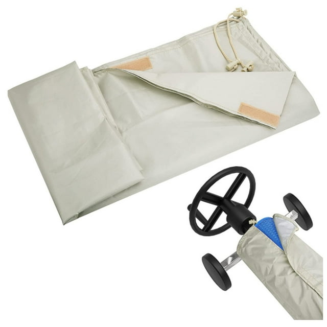 Solarbetriebene, Einziehbare Winter-poolabdeckung, Wasserdichte Poolabdeckung 610 X 96 Cm, Aufrollbare Outdoor-plane Mit Befestigungselementen