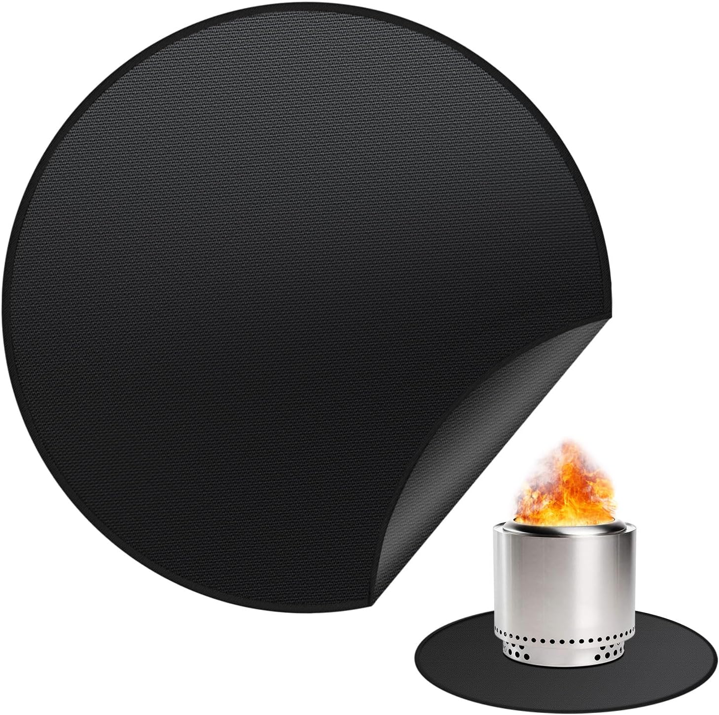 36-zoll-schutzmatte Für Bonfire Solo Stove, Runde, Feuerfeste Grillmatte, Tragbare Camping-unterlage, Hitzebeständiges Zubehör Für Feuerstellen Im Freien