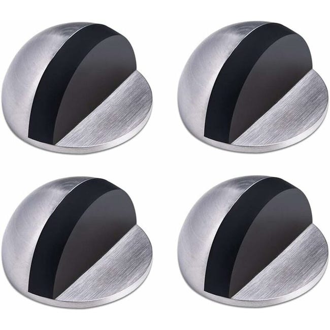 Selbstklebender Türstopper Aus Edelstahl, 4er-set, Halbmondförmiger Türschutz Aus Gummi, Massiver, Selbstklebender Bodenstopper