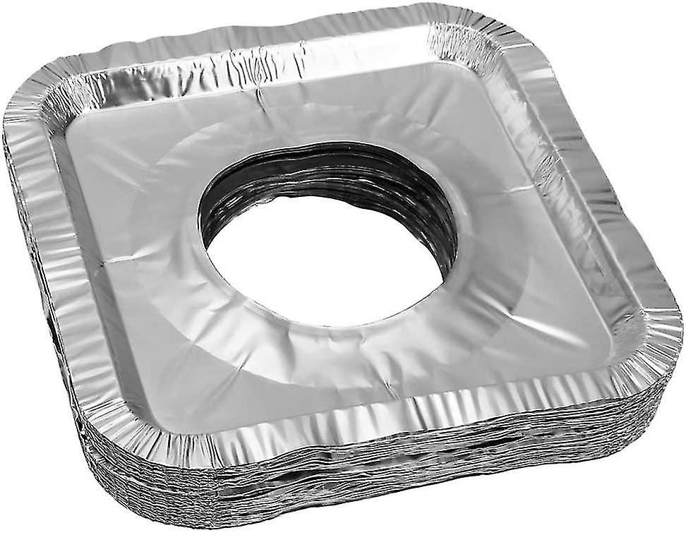 Brennerabdeckungen Für Gasherde, 50 Quadratische Abdeckungen Aus Verstärktem Aluminium, 22 X 22 Cm, Dicke Einwegabdeckungen Für Kochfelder, Flecken- Und Fettbeständig.
