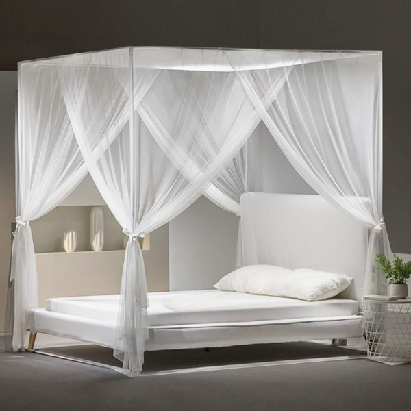Extra Großes Quadratisches Moskitonetz - Für Doppel- Und Einzelbetten, Moskitonetz Fürs Bett, Hängendes Moskitonetz Fürs Schlafzimmer, Schutznetz, Set Mit 2 Größen, Feinmaschiges Gewebe.