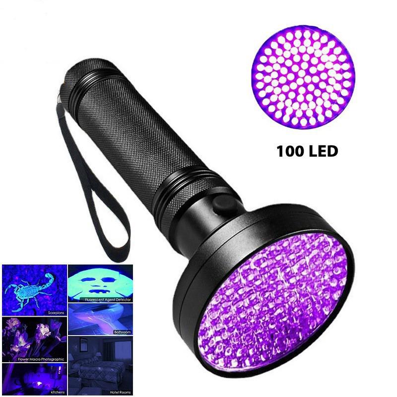 Uv-lampe Mit 100 Leds, Ultrahelle Schwarzlicht-taschenlampe Zum Aufspüren Von Tierurinflecken, Ideal Für Teppiche, Läufer Und Fußböden.
