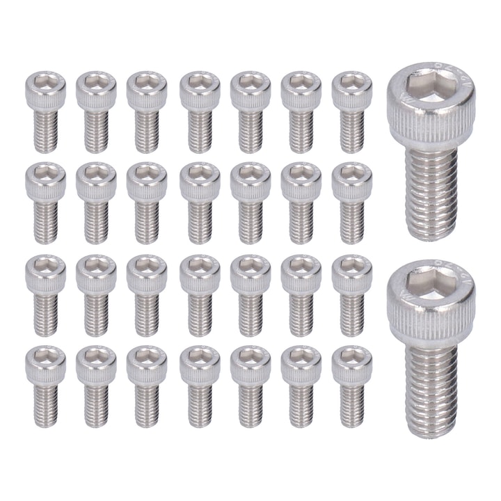 Satz Mit 30 Sechskantschrauben Aus Edelstahl A2-70, 6x30 Mm, Sechskantschrauben, Befestigungsmaterial Aus Edelstahl, Korrosionsbeständige Schrauben.