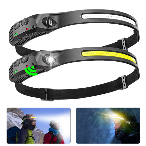 Wiederaufladbare, Wasserdichte Cob-xpe-led-stirnlampen Mit Bewegungssensor, Per Usb Aufladbar, Zum Angeln, Campen, Radfahren Und Laufen