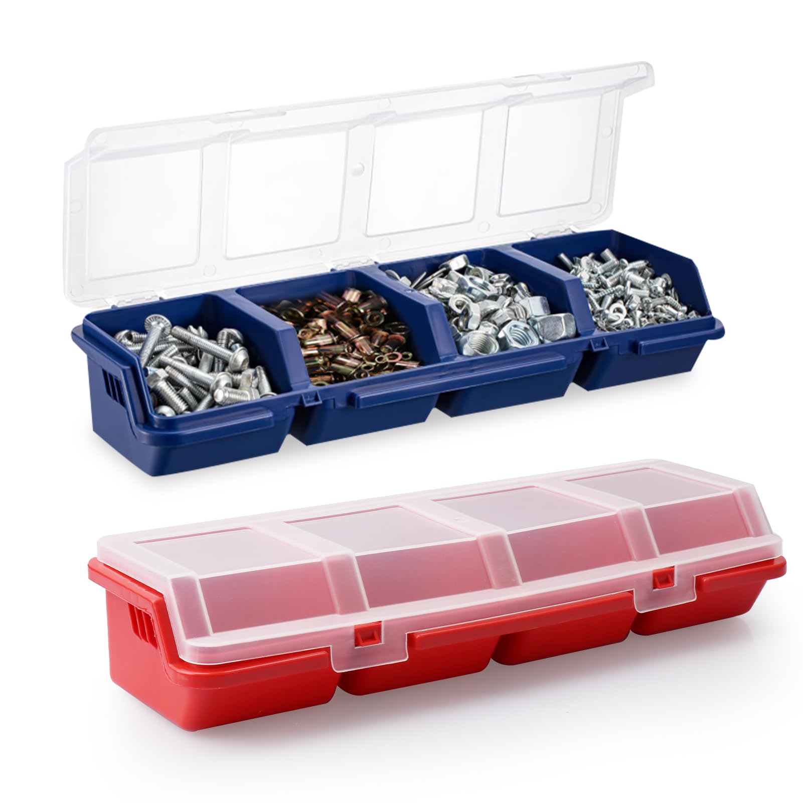 Boîte De Rangement Pour Écrous Et Boulons En Deux Parties, Boîte De Rangement Pour Vis Avec Couvercle Et Compartiments, Petits Corps À Outils