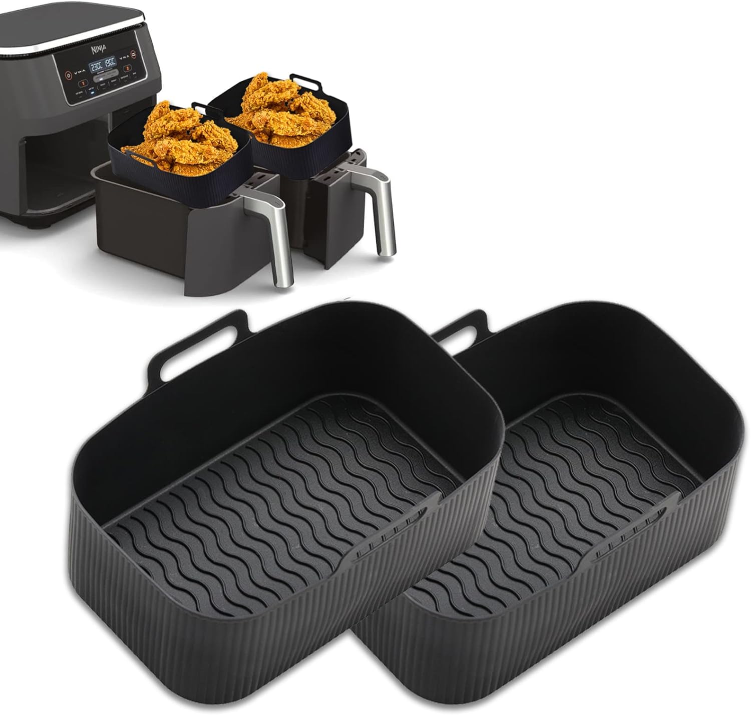 Air Fryer Accessory, 2pack Air Fryer Mold, Silicone Air Fryer Mold, Silicone Air Fryer Accessories For Ninja Foodi Max Air Fryer, Air Fryer Liners Oil Free Air Fryer Replacement Paper A
