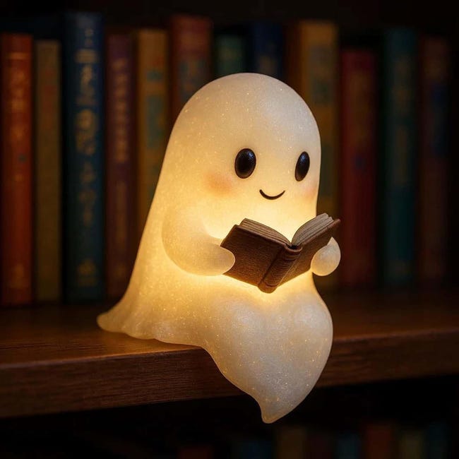 X Lampe De Lecture Fantôme, 16 Cm, Veilleuse Led, Figurine Décorative D'Halloween