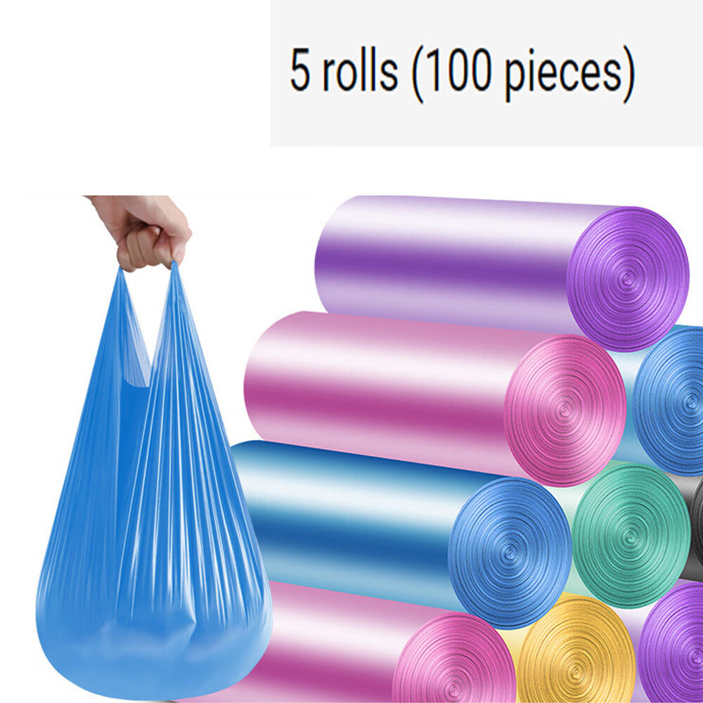 Rolls Of 100 Pieces (multicolor, 45 X 60 Cm) [extra Thick] [leak Proof] Trash Bags For Home Office Trash Can, Trash Bags, Garbage Bags, Portable Trash Bag For Home Kitchen.