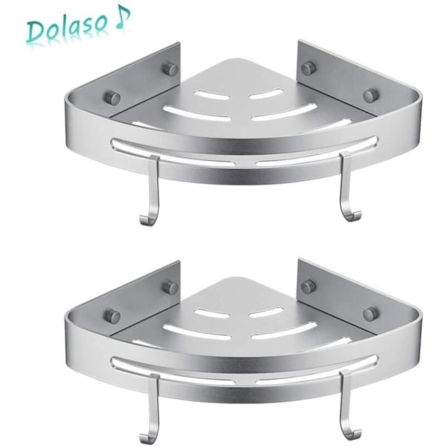 Étagère De Douche D'Angle, Aucun Perçage Requis Étagère De Douche Adhésive À Montage Mural En Aluminium (triangle, 2 Pièces)