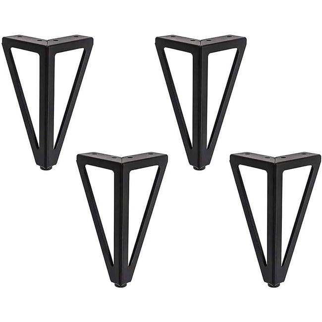 4 Pieds De Table Triangulaires En Métal De 15 Cm, Style Moderne, Pour Armoires, Canapés, Etc. (lit Noir)
