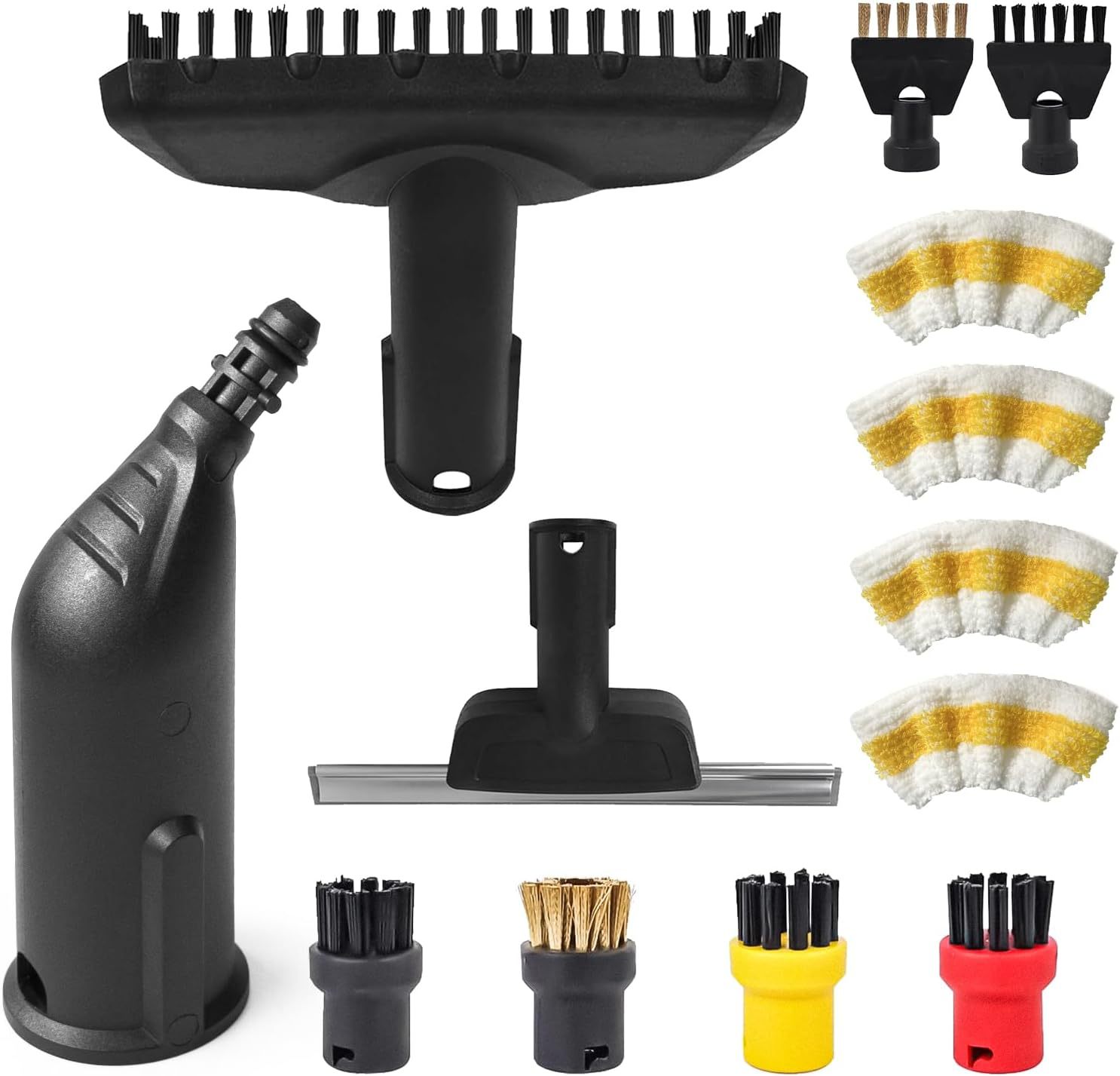 13 Pièces Accessoire Pour Nettoyeur Vapeur, Rondes Brosses, Grattoir À Vapeur,brosse À Buse,buse,brosses Plates, Kit De Brosses Rondes Buse Pièces De Rechange Pour Karcher Sc1 Sc2 Sc3 Sc4 Sc5