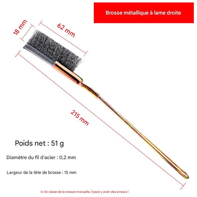 Brosse Métallique Coudée (lot De 2) Avec Poignée En Fer Antirouille, Ensemble Double Pour Éliminer La Rouille Et Nettoyer