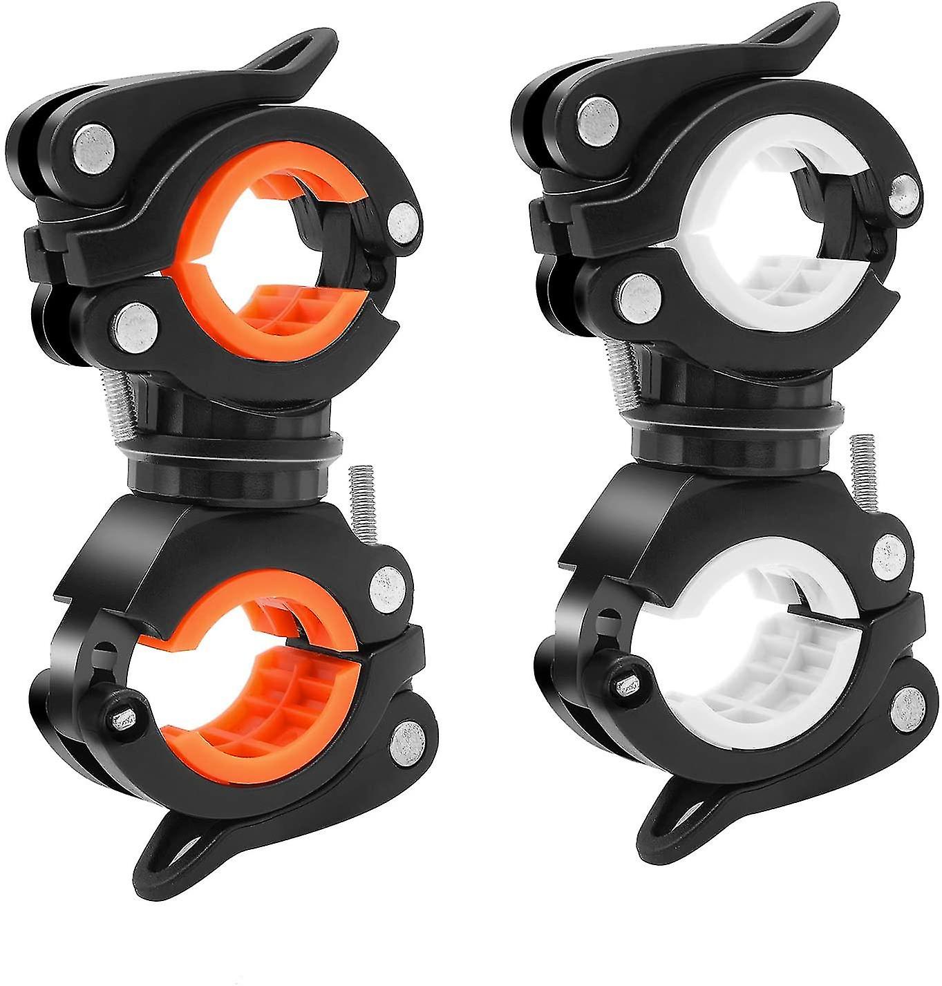 Lot De 2 Pinces Pour Lampe Torche De Vélo, Support De Lampe Rotatif À 360°, Fixation Universelle Pour Lampe Torche De Vélo, Compatible Avec Les Pieds De Lampe Led De Vélo
