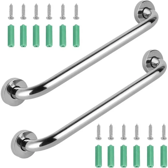 Pcs Acier Inoxydable Barre D'Appui De Bain,barre D'Appui En Inox Murale Robuste Poignée, Sécurité Grab Bar Pour Baignoire Douche Toilette 30cm