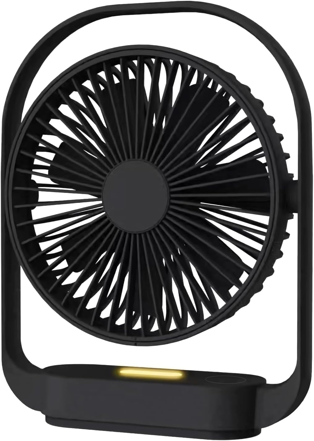 Ventilateur Silencieux Usb Rechargeable Avec 4 Vitesses, Ventilateur De Table Très Silencieux, Avec Veilleuse,portable Noir
