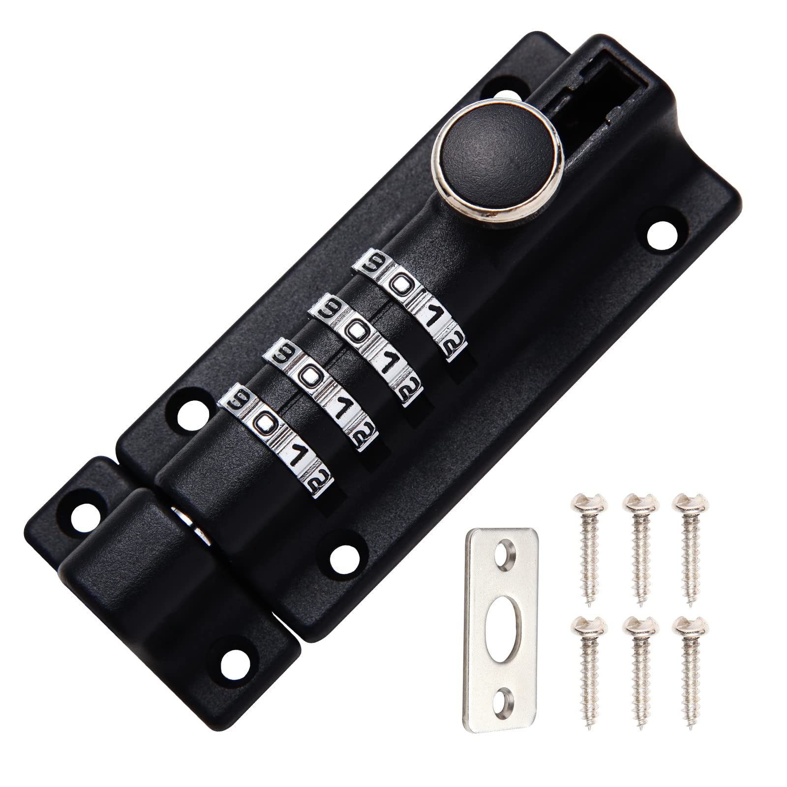 Loquet De Verrouillage À Combinaison À 4 Chiffres 120mm Verrou De Porte À Code Avec Vis De Fixation Résistant Aux Intempéries Pêne Coulissant Inviolable Portai Abri De Jardin Garage Clôture