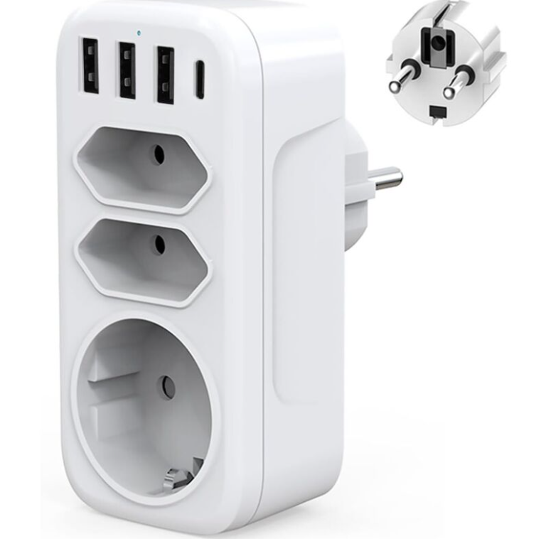 Multiprise Murale Usb C Adaptateur Prise Electrique 4000w Chargeur Usb