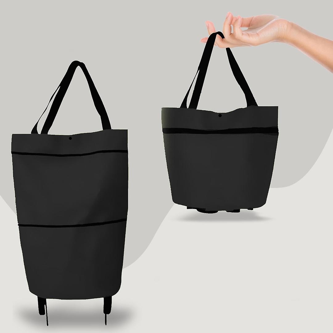 Chariot De Courses Pliable À Roulettes, Sac À Provisions Pliable Et Réutilisable, Organisateur De Légumes