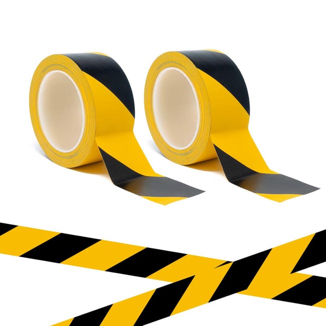 Pièces De Ruban D'Avertissement De Danger Noir Et Jaune 50 Mm X 33 M Ruban D'Avertissement De Sécurité Extérieur Résistant À L'Usure (sku Produit : 97160809 Sku Offre : Mkh25.8.25-22)
