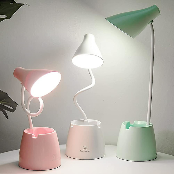 Lampe De Bureau Enfant, Lampe De Table Led À Intensité Variable 24 Led Douce Pour Les Yeux