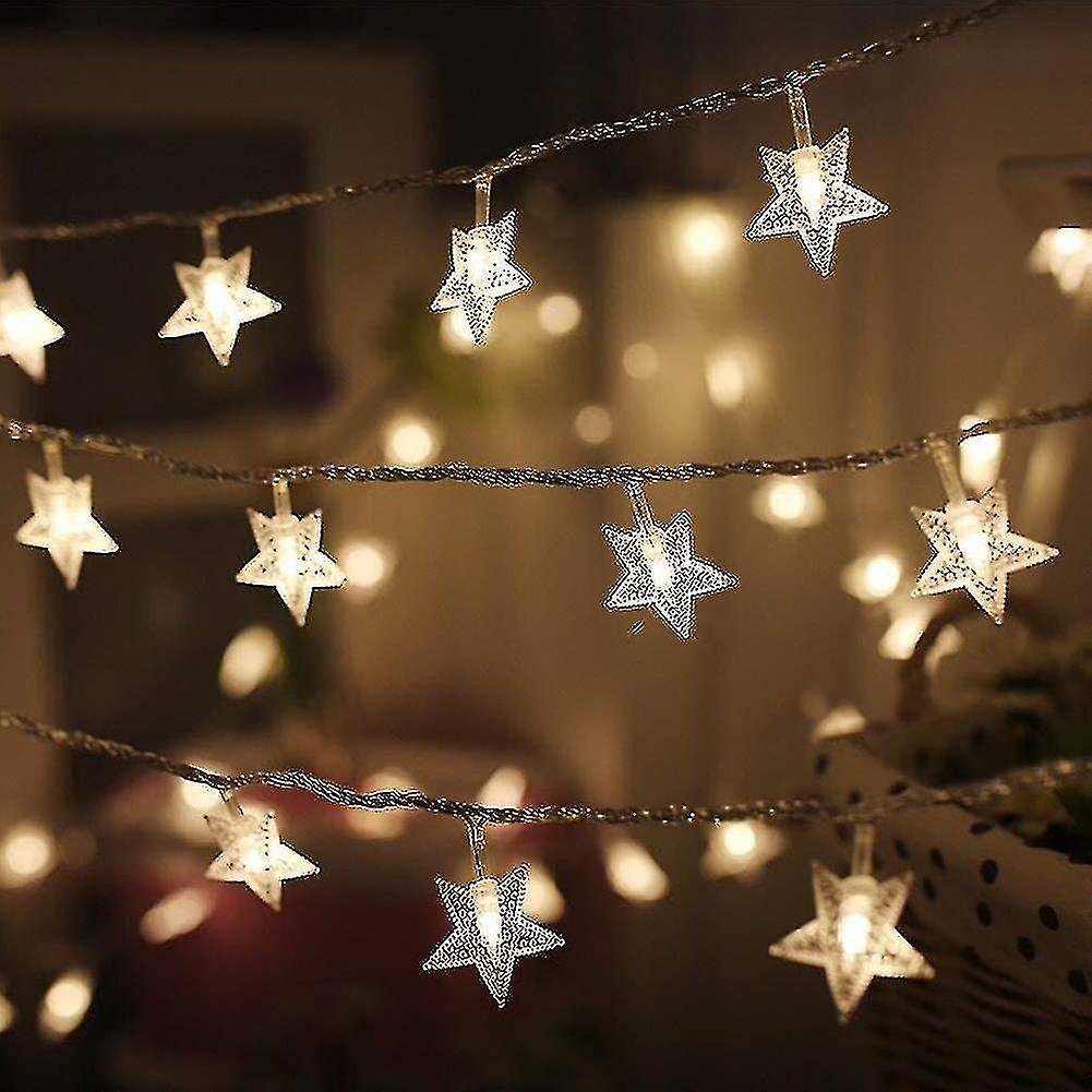 100 Led 49 Ft Star String Lights, Plug In String Lights Waterproof
