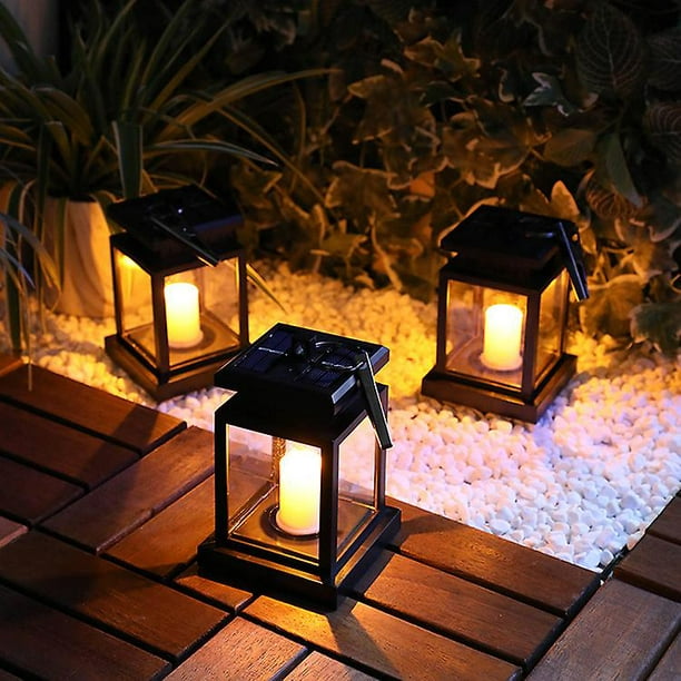 Lanternes Solaires Décoratives Pour Extérieur Noir Mat, Guirlandes Lumineuses Festives