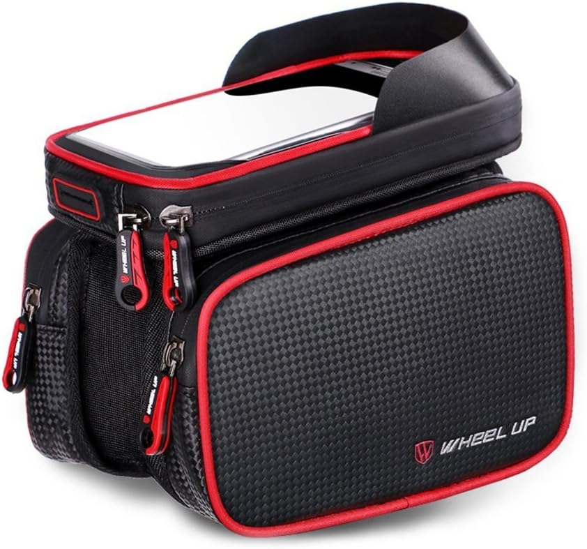 Lot De 1, Sacoche De Vélo, Sacoche Pour Téléphone Portable Jusqu'à 6,2 Pouces, Pour Vtt, Cyclotourisme (rouge)