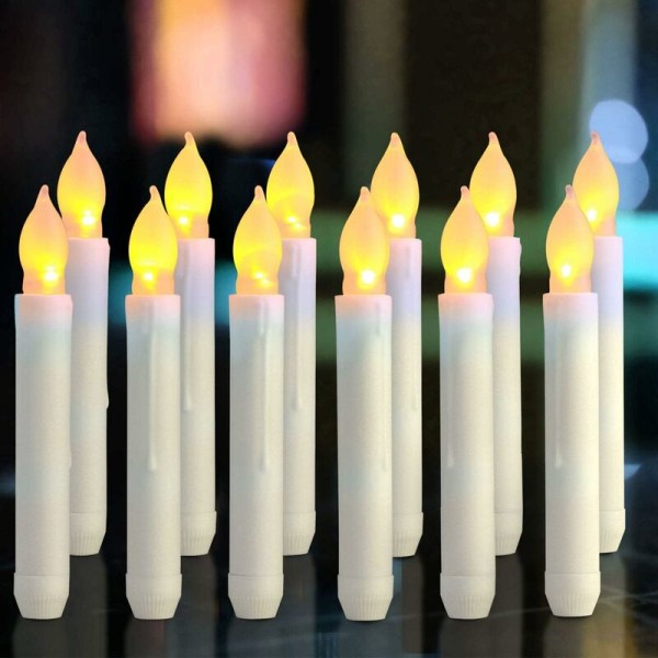 Lampes Led - Longue Durée De Vie - Set Avec 12 Lampes Led Flamantes À Piles Aa 16,5x2 Cm Lampes Pour P