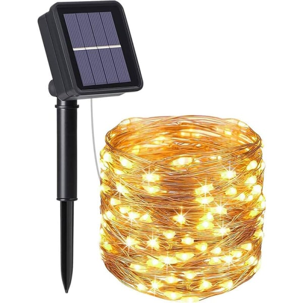 Guirlande Lumineuse Décorative En Cuivre Solcellsslingor (8 Fonctions, 300 Led, 32 Mètres), Pour Une Utilisation Intérieure Et Extérieure