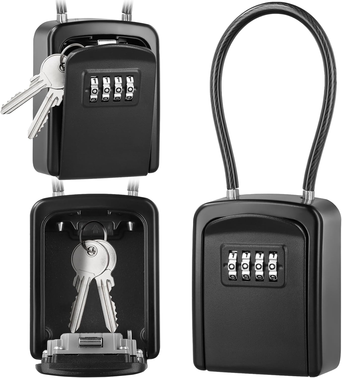 Boîte À Clés Avec Code 4 Chiffres Boîte À Clés Étanche Pour L'Extérieur Boite A Clefs Murale Avec Manipuler Pour Clé Garage Famille Bureau École