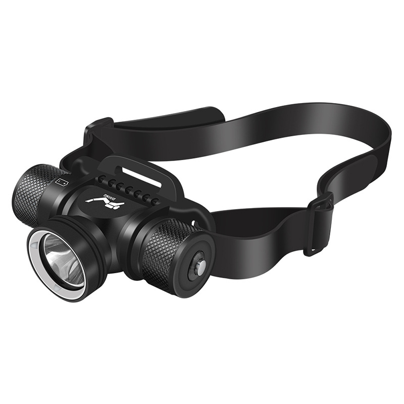 H900 Lampe Frontale De Plongée - 1200 Lumens Étanche Lampe Frontale De Plongée Rechargeable Avec 5 Modes D'Éclairage Ipx8 Étanche À L'Eau Natation Randonnée Camping Chasse Pêche