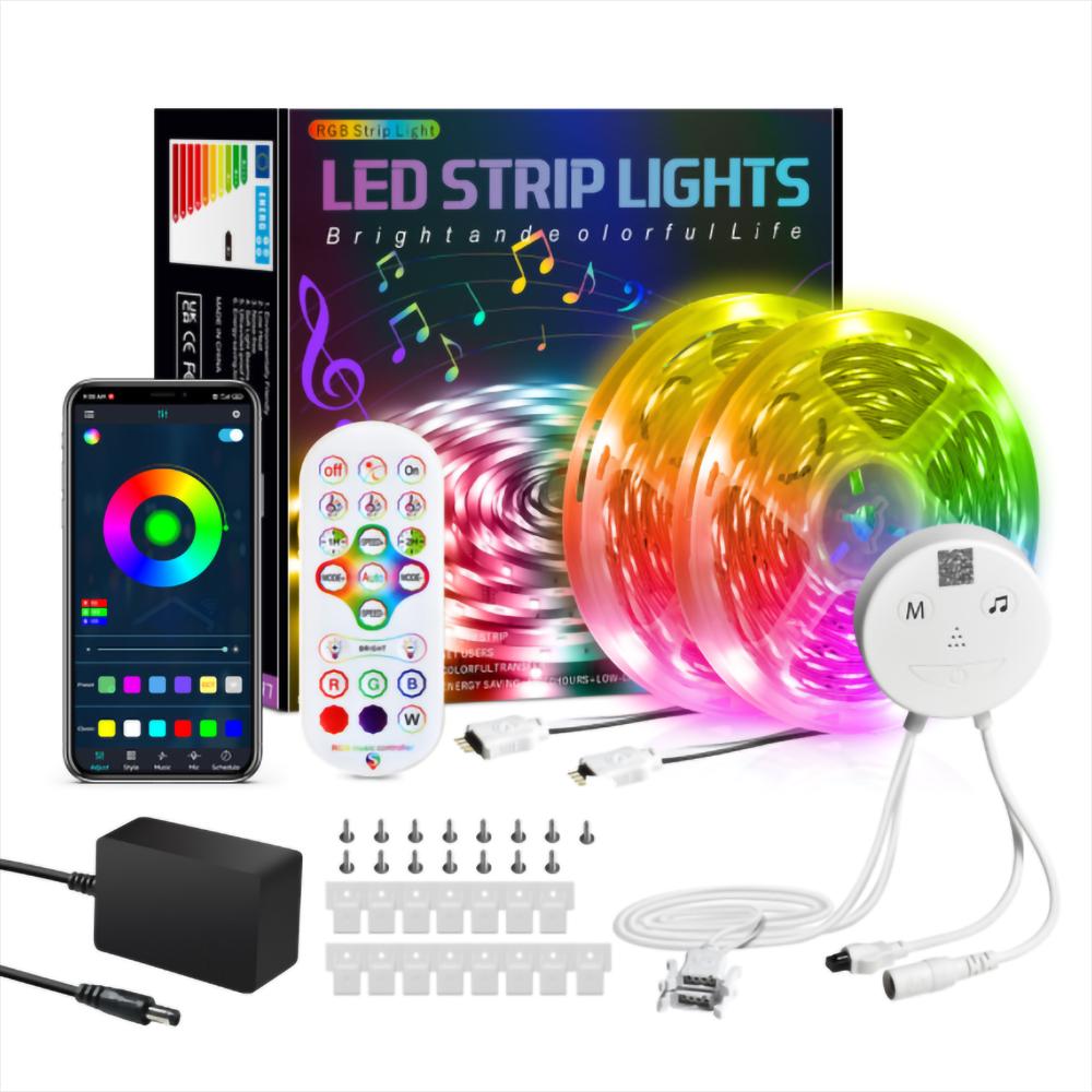 Bande Led Bluetooth, Bande Led Étanche 15 M, 270 Led 5050 Rgb, Contrôlée Par Application Pour Smartphone, Synchronisation Avec La Fonction Rythme
