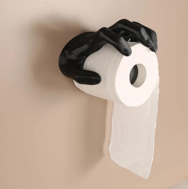 Porte-rouleau De Papier Toilette Autocollant Gothique, Créatif Et En Forme De Main, Sans Perçage, Convient Pour Salle De Bain Et Cuisine, Noi