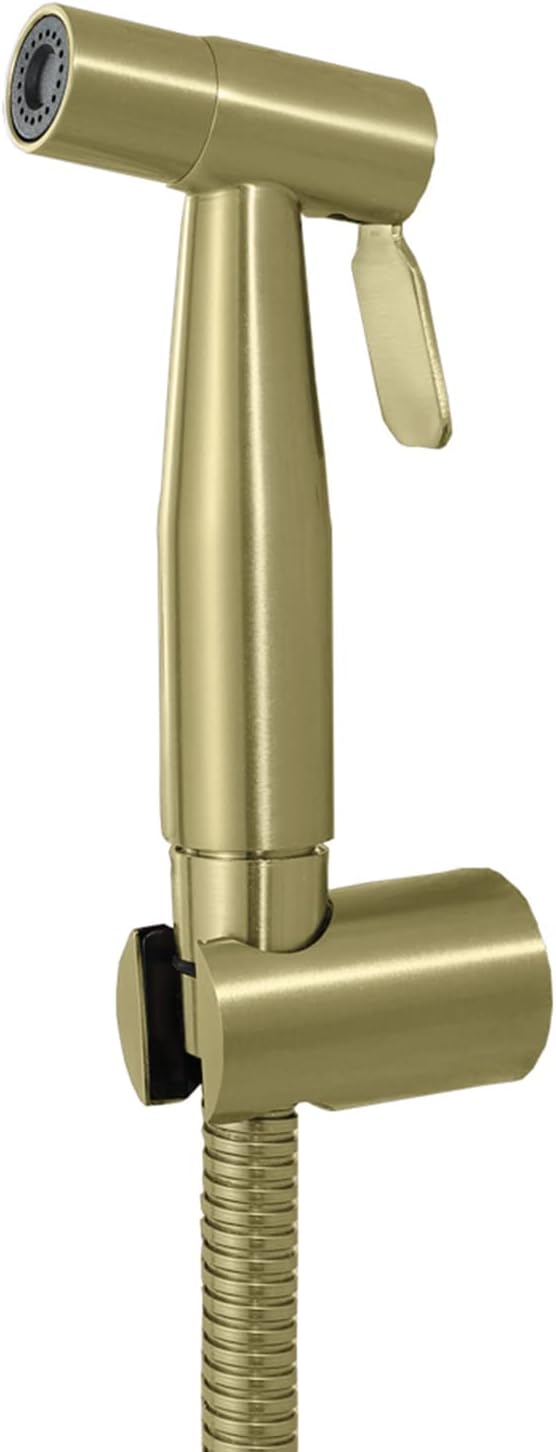 Kit Bidet Wc Avec Douchette - Pulvérisateur De Bidet À Main En Laiton - Pomme De Douche Toilette Avec Tuyau Et Support Kit Douchette Wc Mural, Pour L'Hygiène Personnelle,brushed Gold