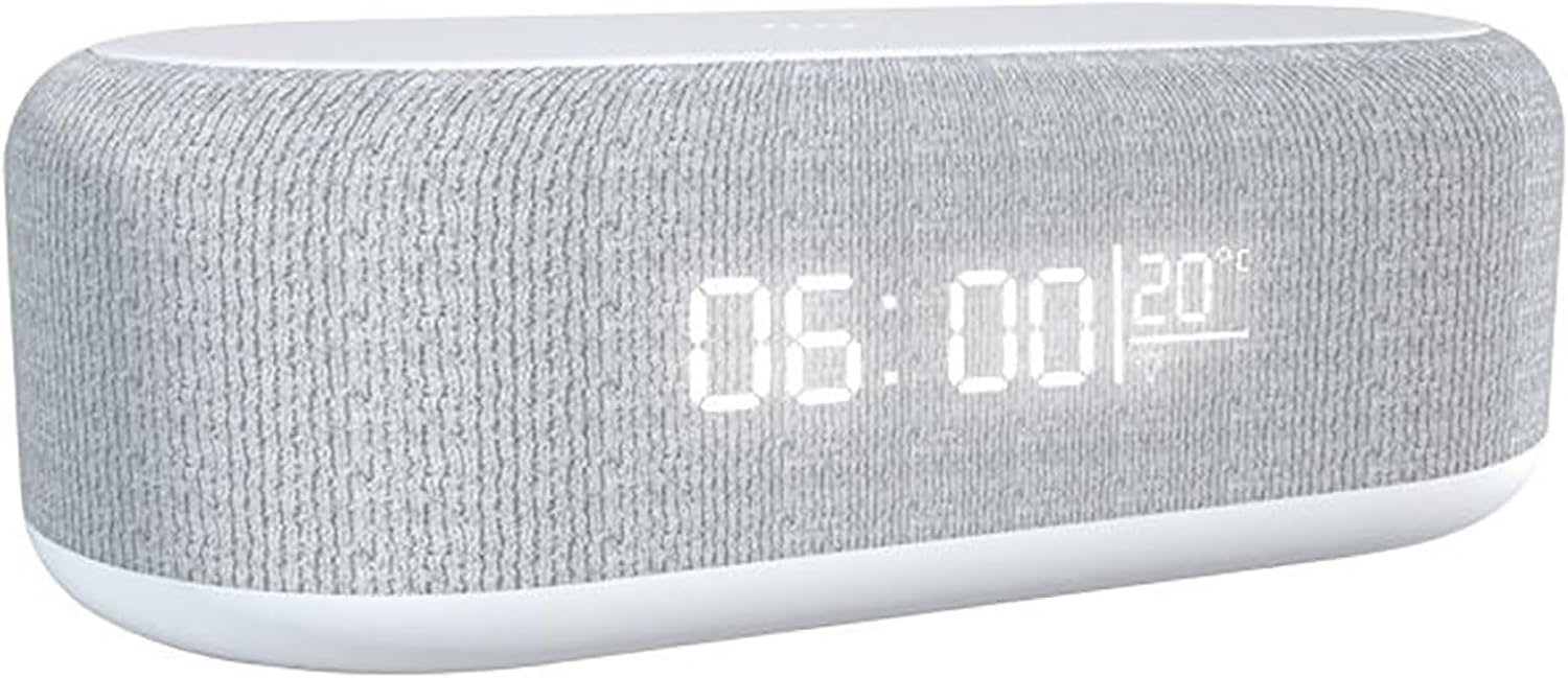 Ellenne - Radio-réveil Led Avec Recharge Sans Fil - Réveil Avec Alarme Avec Minuteur, Lumière De Nocturne, Écran Led Réglable