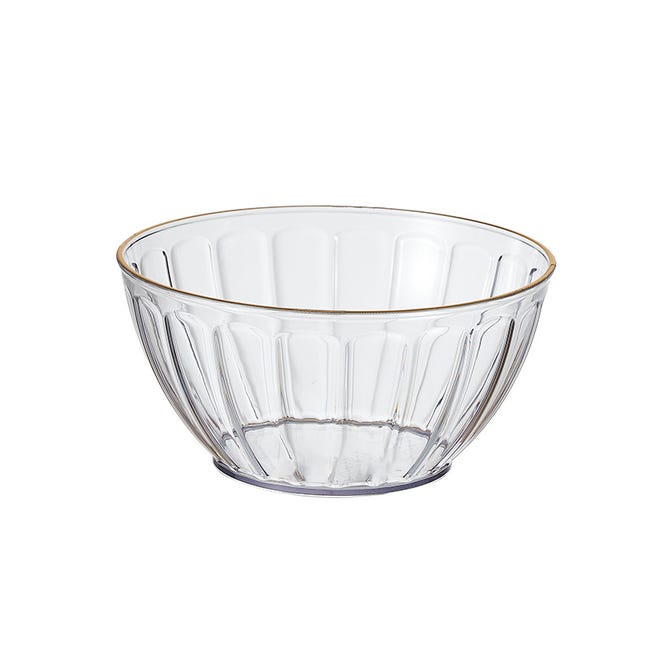 Saladier Nordique À Bordure Dorée, En Pet Transparent, Corbeille À Fruits, Assiette À Fruits Secs, Plateau À Apéritif Pour Table Basse, 26 X 12,5 Cm