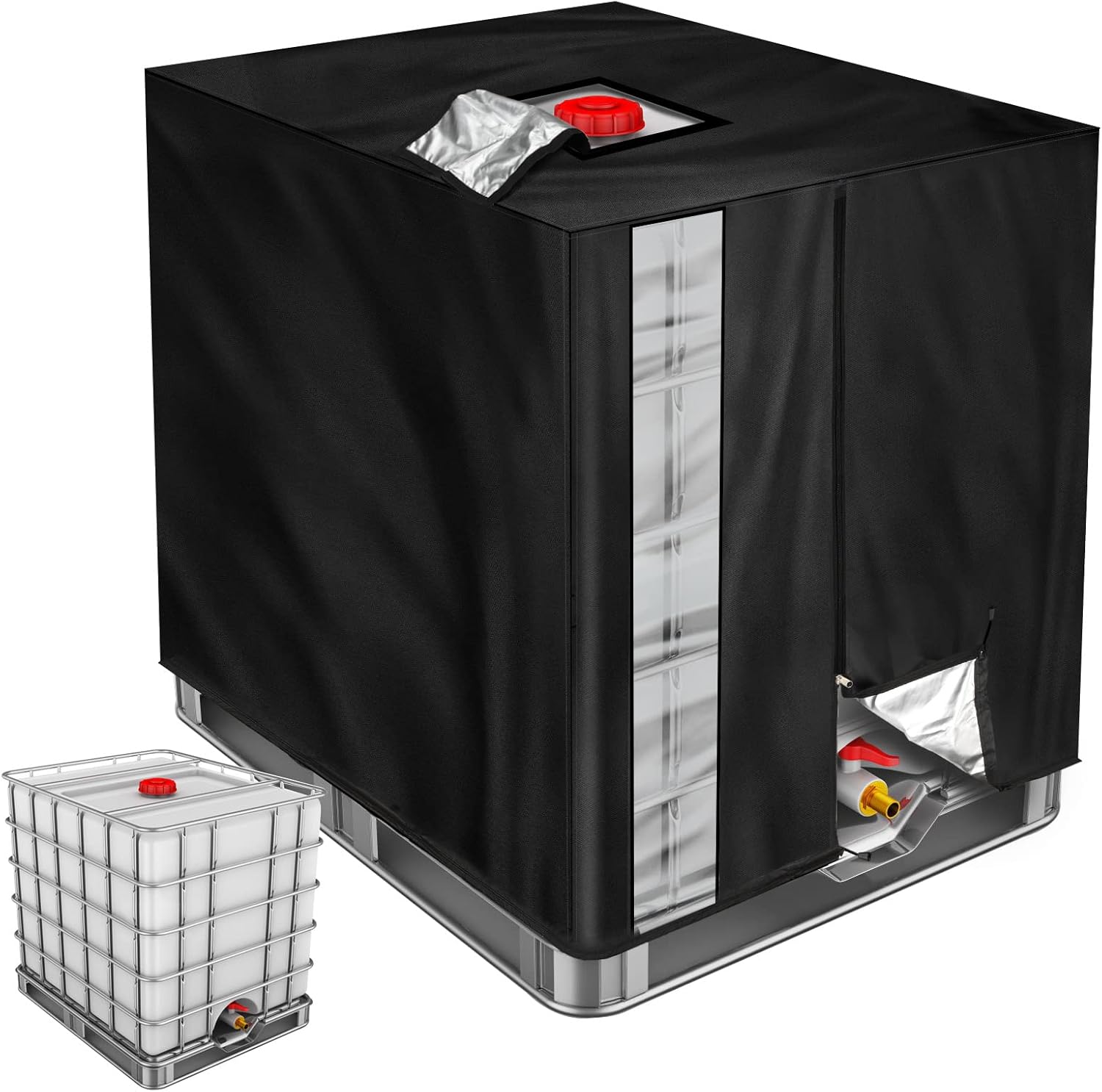 Bache Pour Cuve 800l Ibc, Bache De Réservoir D'Eau Couvercle, Anti-uv Anti-poussière Couverture Container Réservoir Ibc 420d, 12080100 Cm