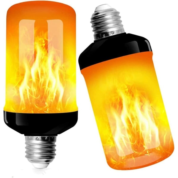 Lampe Led Créative À Effet Flamme Avec Fond Noir (ampoule E27, Lumière Jaune, Lot De 2),