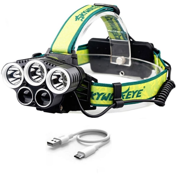 Projecteur De Camping Extérieur À 5 Led Usb (lumière Jaune-verte Avec Câble Usb (3 Lumières Blanches + 2 Lumières Bleues))