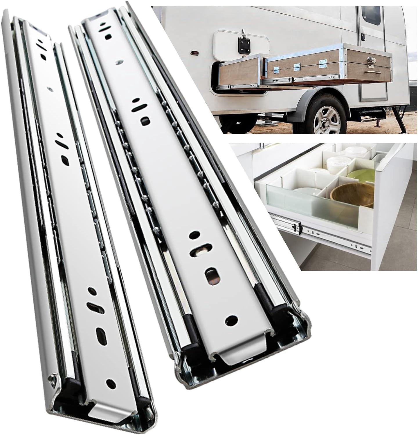 Corrediça De Gaveta Para Serviço Pesado Ineasicer Com Amortecedor, Capacidade De Carga De 30 Kg, Rolamento De Esferas De 400 Mm, 1 Par