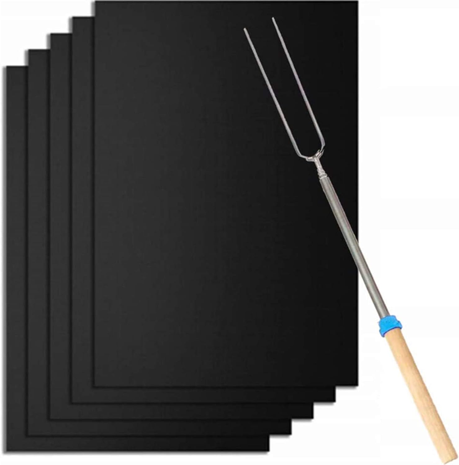 Tapis De Cuisson Pour Barbecue, Feuille De Bbq Barbecue, Cuisson Mats Réutilisable Extérieur, Nettoyable Plaque Feuille De Cuisson (5pcs)