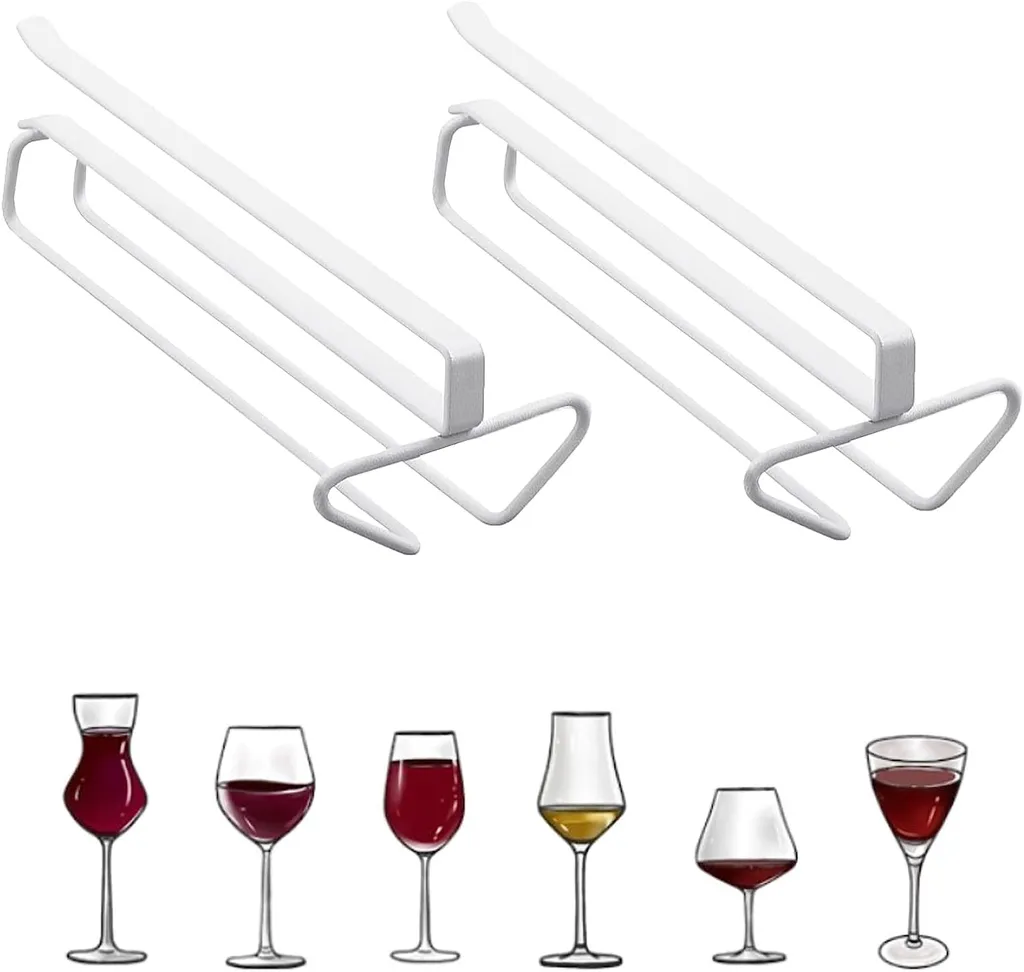 Lot De 2 Porte-verres À Vin En Métal, Armoire À Verres, Porte-verres Suspendu Pour Bar, Cuisine Et Maison (aucun Perçage Requis)