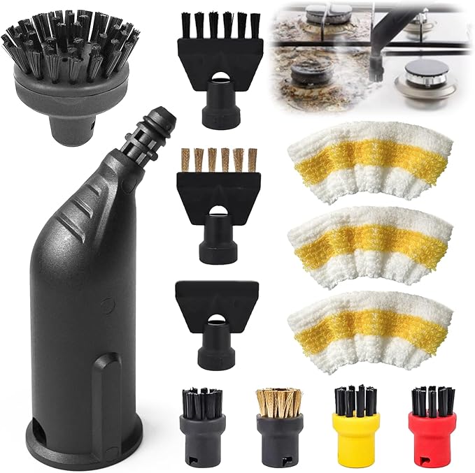 Applicable À 12 Pièces Pour Nettoyeur Vapeur Kärcher Accessoires Easyfix Sc1 Sc2 Sc3 Sc4 Sc5 Accessoires Jeu De Brosses Rondes Buse Brosses Rondes