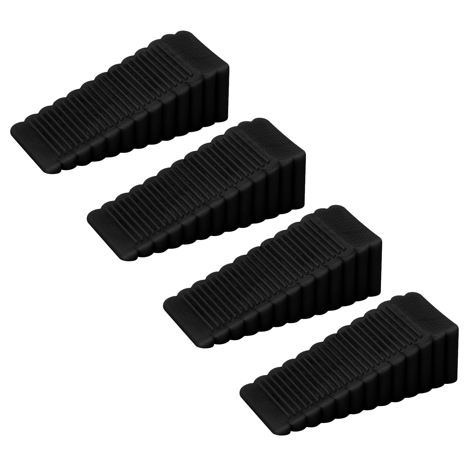 Butée De Porte En Silicone (lot De 4) - Butée De Porte En Forme De Coin - Surface Antidérapante Dentelée - Empilable - Butée Anti-collision Amovible - Convient Aux Portes À Faible Ouverture Ou Aux Sol