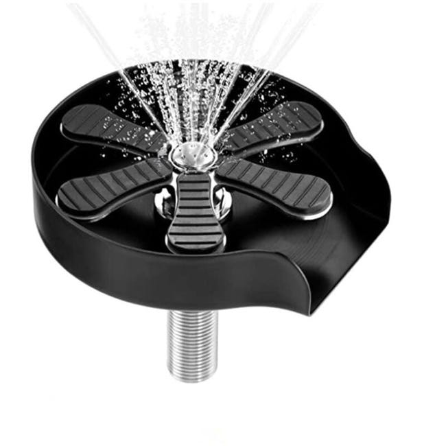 Lave Verre Pour Évier Lavabo - Rince Verre Brosse En Verre Pour Évier De Bar - Lave Biberon Bouteille, Accessoire Evier Cuisine - Noir