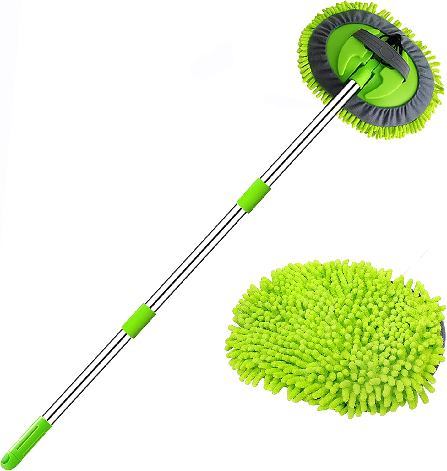 Brosse Nettoyage Voiture 120cm Microfibre Balai Lavage Avec Manche Telescopique 2 In 1 Pinceau Pour Camion Automobile Camping Car Accessoire Extérieur Intérieur Detailing Kit Anti Rayure