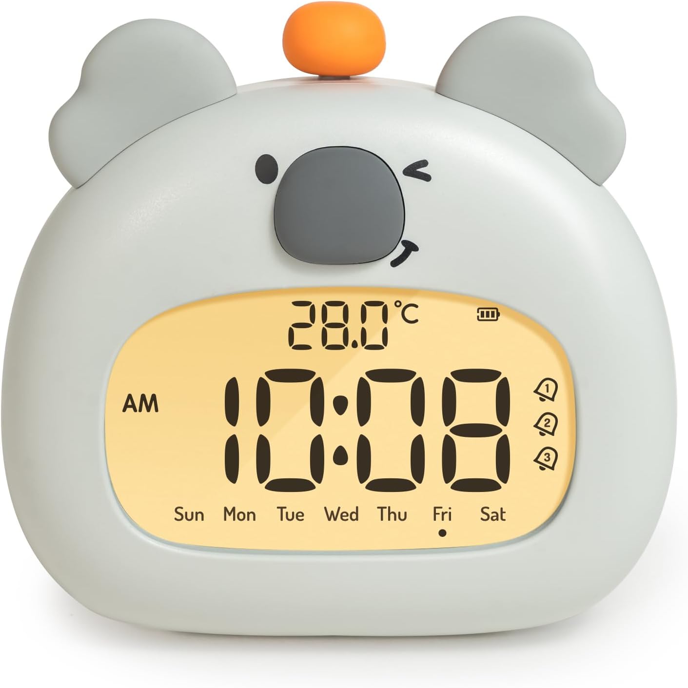 Koala Réveil Enfant Réveil De Chevet Avec Koala Veilleuse Affichage Led Numérique 3,15 Pouces Trois Alarmes Mode Week-end Date Heure Température Rechargeable Décoration Pour Chambre De Bébé [classe Én